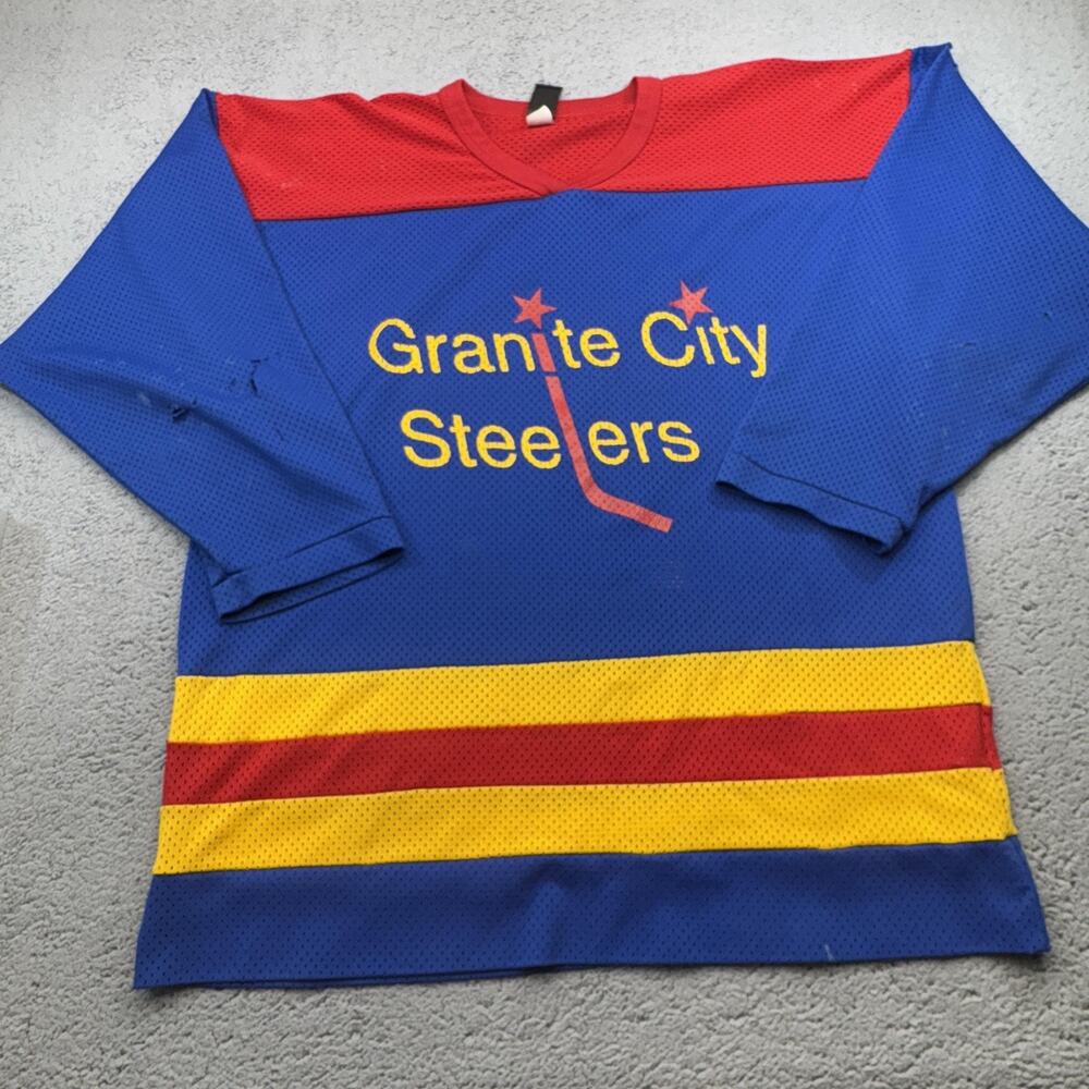 VINTAGE‎ Granite City Steelers Jersey Mens XL Hockey Custom Beeman 90s Illinois